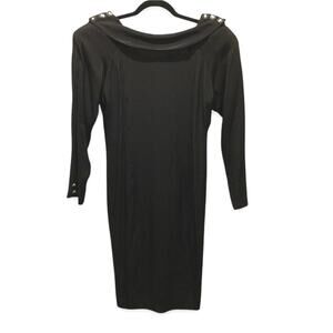 Datiani little black cocktail dress. Size 10 long sleeves beautifully draped‎